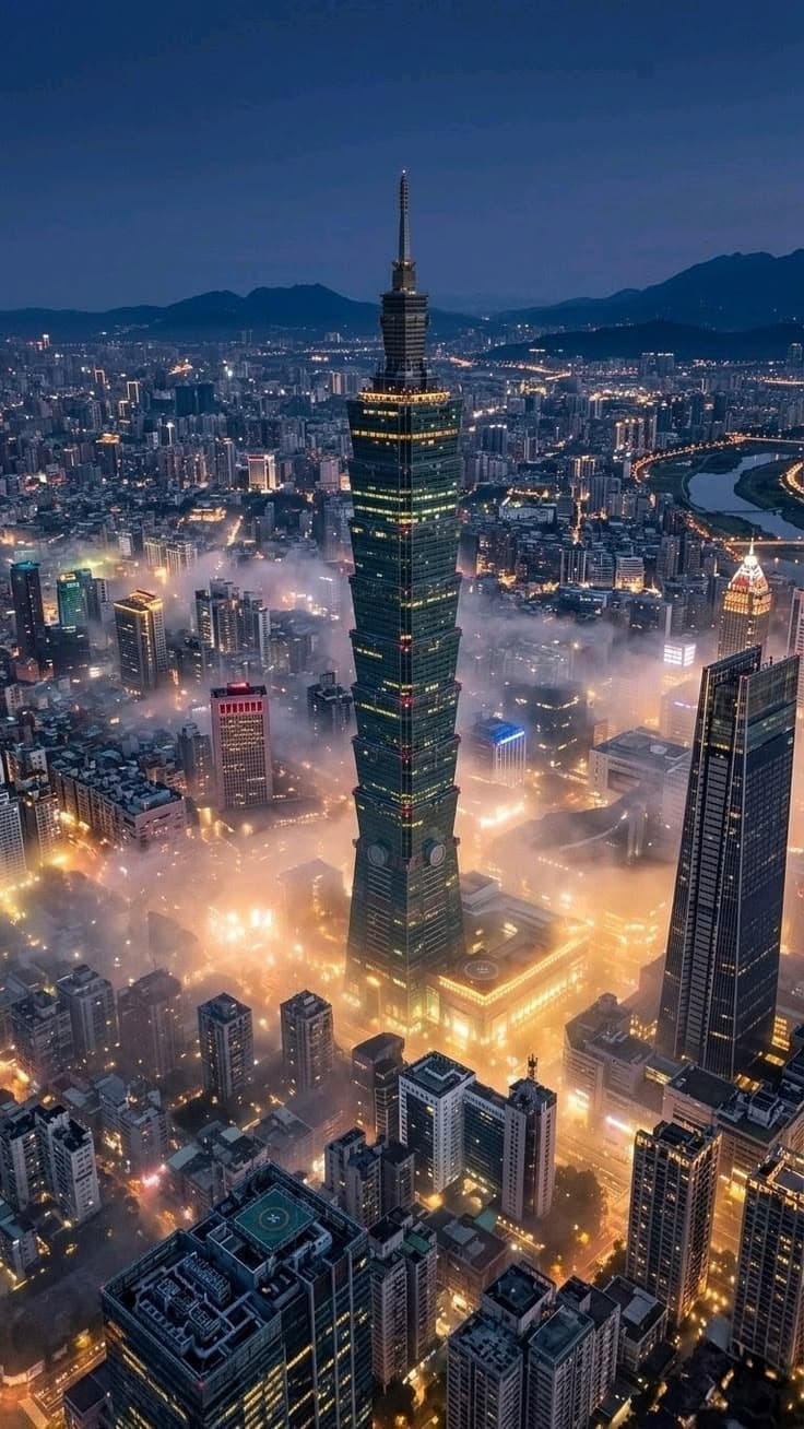 Taipei 101 rising above the city skyline